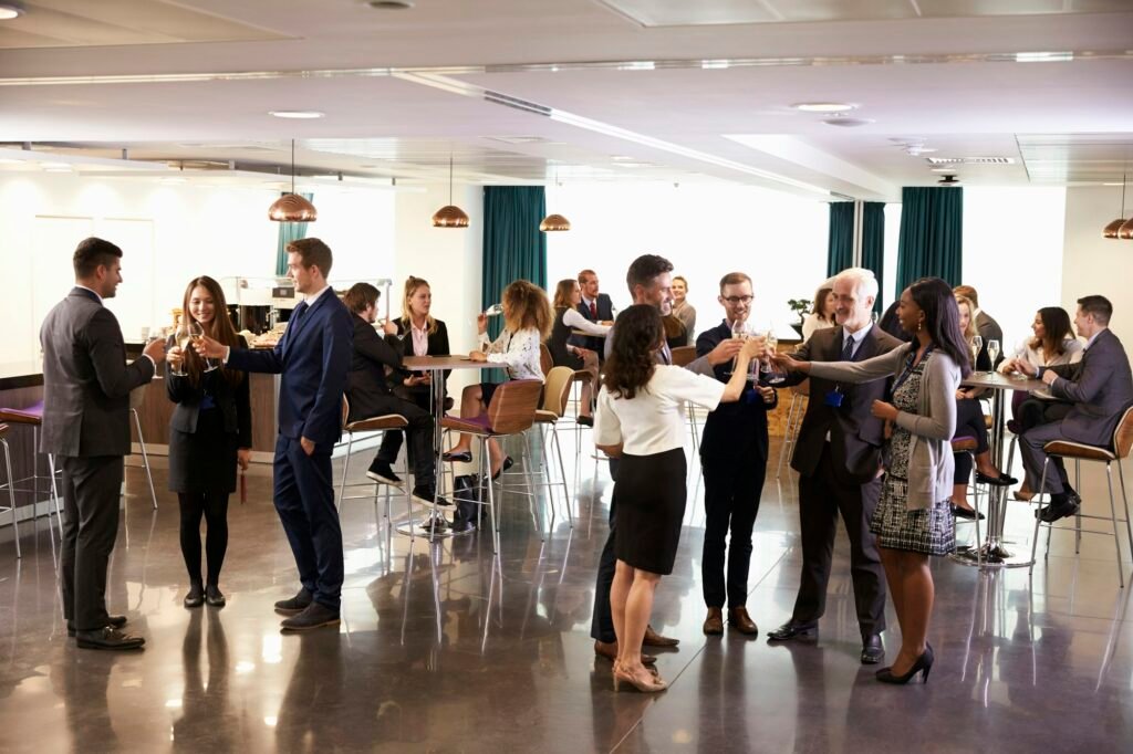 Delegates Networking At Conference Drinks Reception